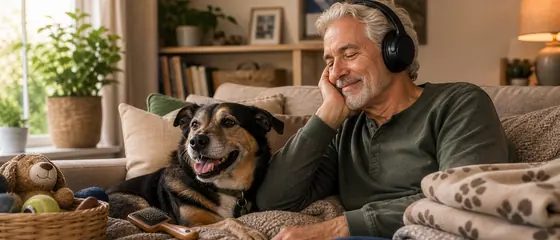 Listener enjoying an Audible story